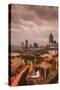 Georgia, Atlanta, Centennial Olympic Park, Elevated City View, Dusk-Walter Bibikow-Stretched Canvas