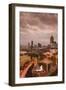 Georgia, Atlanta, Centennial Olympic Park, Elevated City View, Dusk-Walter Bibikow-Framed Premium Photographic Print