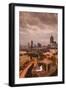 Georgia, Atlanta, Centennial Olympic Park, Elevated City View, Dusk-Walter Bibikow-Framed Premium Photographic Print