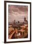 Georgia, Atlanta, Centennial Olympic Park, Elevated City View, Dusk-Walter Bibikow-Framed Photographic Print