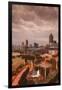 Georgia, Atlanta, Centennial Olympic Park, Elevated City View, Dusk-Walter Bibikow-Framed Photographic Print