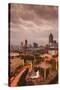 Georgia, Atlanta, Centennial Olympic Park, Elevated City View, Dusk-Walter Bibikow-Stretched Canvas