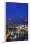 Georgia, Atlanta, Centennial Olympic Park, Elevated City View, Dusk-Walter Bibikow-Framed Photographic Print