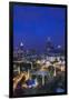 Georgia, Atlanta, Centennial Olympic Park, Elevated City View, Dusk-Walter Bibikow-Framed Photographic Print