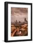 Georgia, Atlanta, Centennial Olympic Park, Elevated City View, Dusk-Walter Bibikow-Framed Photographic Print