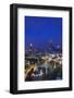 Georgia, Atlanta, Centennial Olympic Park, Elevated City View, Dusk-Walter Bibikow-Framed Photographic Print