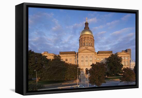 Georgia, Atlanta, Georgia State Capitol Building at Dawn-Walter Bibikow-Framed Stretched Canvas