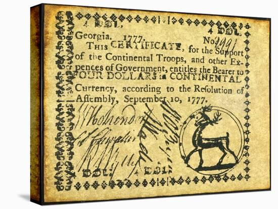 Georgia Banknote, 1777-null-Stretched Canvas