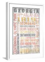 Georgia - Barnwood Typography-Lantern Press-Framed Art Print