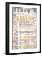 Georgia - Barnwood Typography-Lantern Press-Framed Art Print