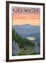 Georgia - Bears and Spring Flowers-Lantern Press-Framed Art Print