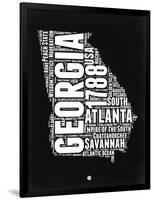 Georgia Black and White Map-NaxArt-Framed Art Print