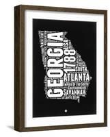 Georgia Black and White Map-NaxArt-Framed Art Print