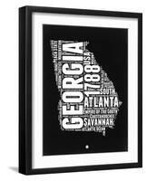 Georgia Black and White Map-NaxArt-Framed Art Print