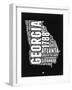 Georgia Black and White Map-NaxArt-Framed Art Print