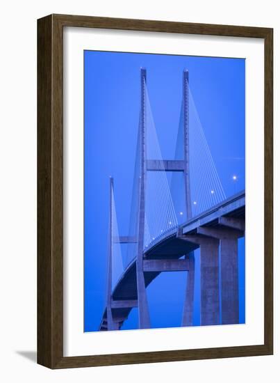 Georgia, Brunswick, Sidney Lanier Bridge, across the Brunswick River-Walter Bibikow-Framed Photographic Print