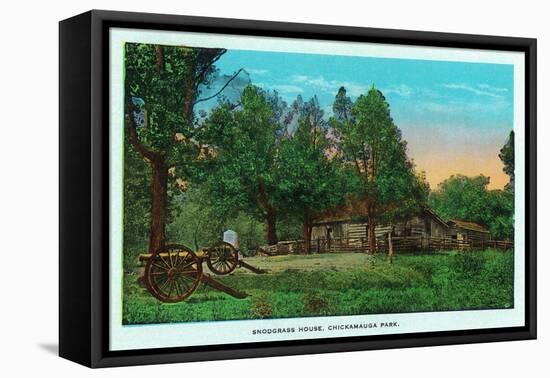 Georgia - Chickamauga Park View of Snodgrass House-Lantern Press-Framed Stretched Canvas