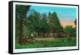 Georgia - Chickamauga Park View of Snodgrass House-Lantern Press-Framed Stretched Canvas