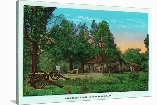 Georgia - Chickamauga Park View of Snodgrass House-Lantern Press-Stretched Canvas