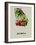 Georgia Color Splatter Map-NaxArt-Framed Art Print