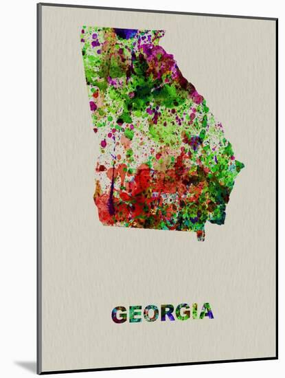 Georgia Color Splatter Map-NaxArt-Mounted Art Print