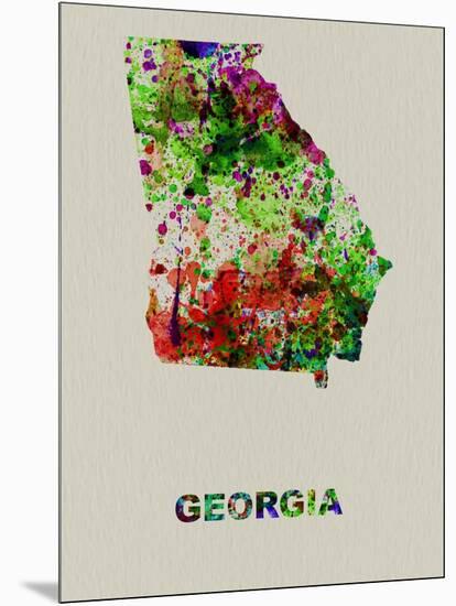 Georgia Color Splatter Map-NaxArt-Mounted Art Print