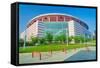 Georgia Dome, one of the largest multi-purpose sports and entertainment complexes in the United...-null-Framed Stretched Canvas