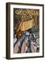 Georgia - Fishing Still Life-Lantern Press-Framed Art Print