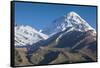 Georgia, Georgian Military Highway, Kazbegi-Stepantsminda. Mt. Kazbek.-Walter Bibikow-Framed Stretched Canvas