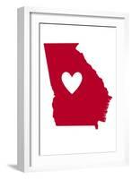 Georgia - Heart Design-Lantern Press-Framed Art Print