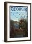 Georgia - Hunter and Lake-Lantern Press-Framed Art Print