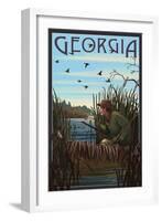 Georgia - Hunter and Lake-Lantern Press-Framed Art Print