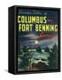 Georgia, Large Letters, Columbus and Fort Benning-Lantern Press-Framed Stretched Canvas