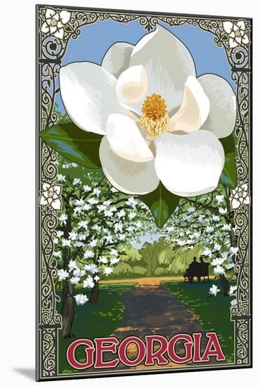 Georgia - Magnolia-Lantern Press-Mounted Art Print