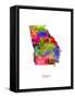 Georgia Map-Michael Tompsett-Framed Stretched Canvas