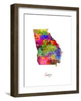 Georgia Map-Michael Tompsett-Framed Art Print