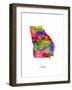 Georgia Map-Michael Tompsett-Framed Art Print