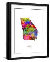 Georgia Map-Michael Tompsett-Framed Art Print