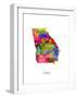 Georgia Map-Michael Tompsett-Framed Art Print