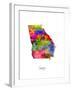 Georgia Map-Michael Tompsett-Framed Art Print