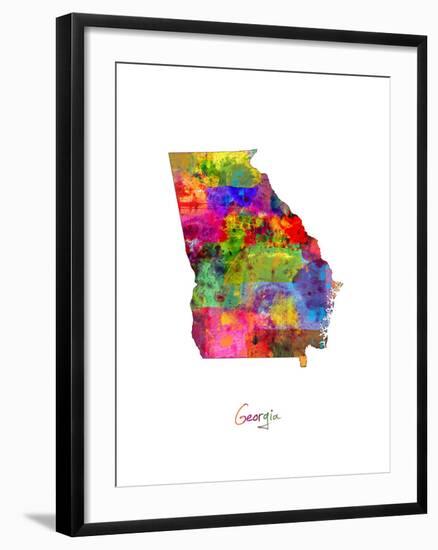 Georgia Map-Michael Tompsett-Framed Art Print