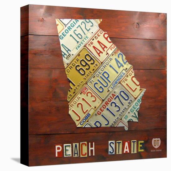 Georgia Map-Design Turnpike-Stretched Canvas