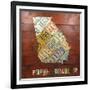 Georgia Map-Design Turnpike-Framed Giclee Print