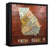 Georgia Map-Design Turnpike-Framed Stretched Canvas