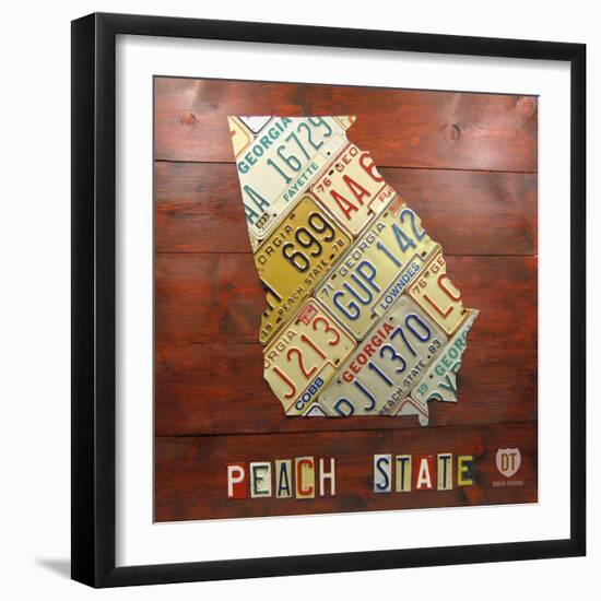 Georgia Map-Design Turnpike-Framed Giclee Print