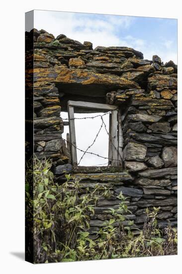 Georgia, Mtskheta, Juta. A Window in a Stone Wall, Covered with Barbed Wire-Alida Latham-Stretched Canvas