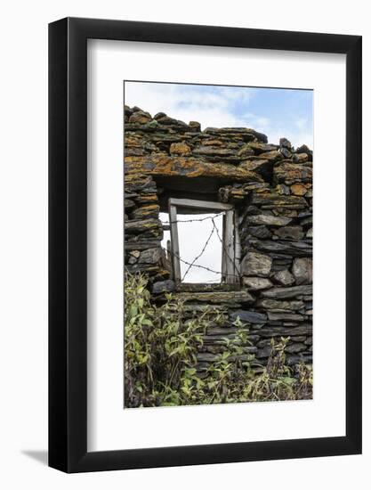 Georgia, Mtskheta, Juta. A Window in a Stone Wall, Covered with Barbed Wire-Alida Latham-Framed Photographic Print