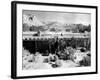 Georgia O'Keeffe Climbing a Ladder Outside Ghost Ranch, Her Desert Home-John Loengard-Framed Photographic Print