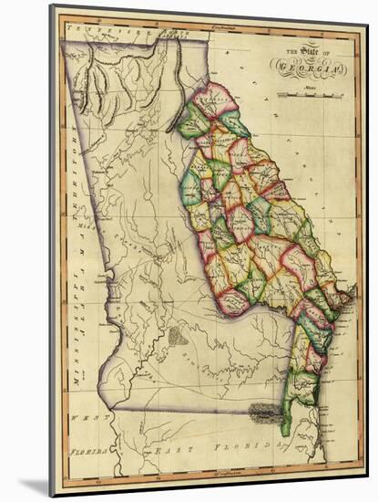 Georgia - Panoramic Map-Lantern Press-Mounted Art Print