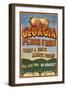 Georgia - Peach Farm-Lantern Press-Framed Art Print